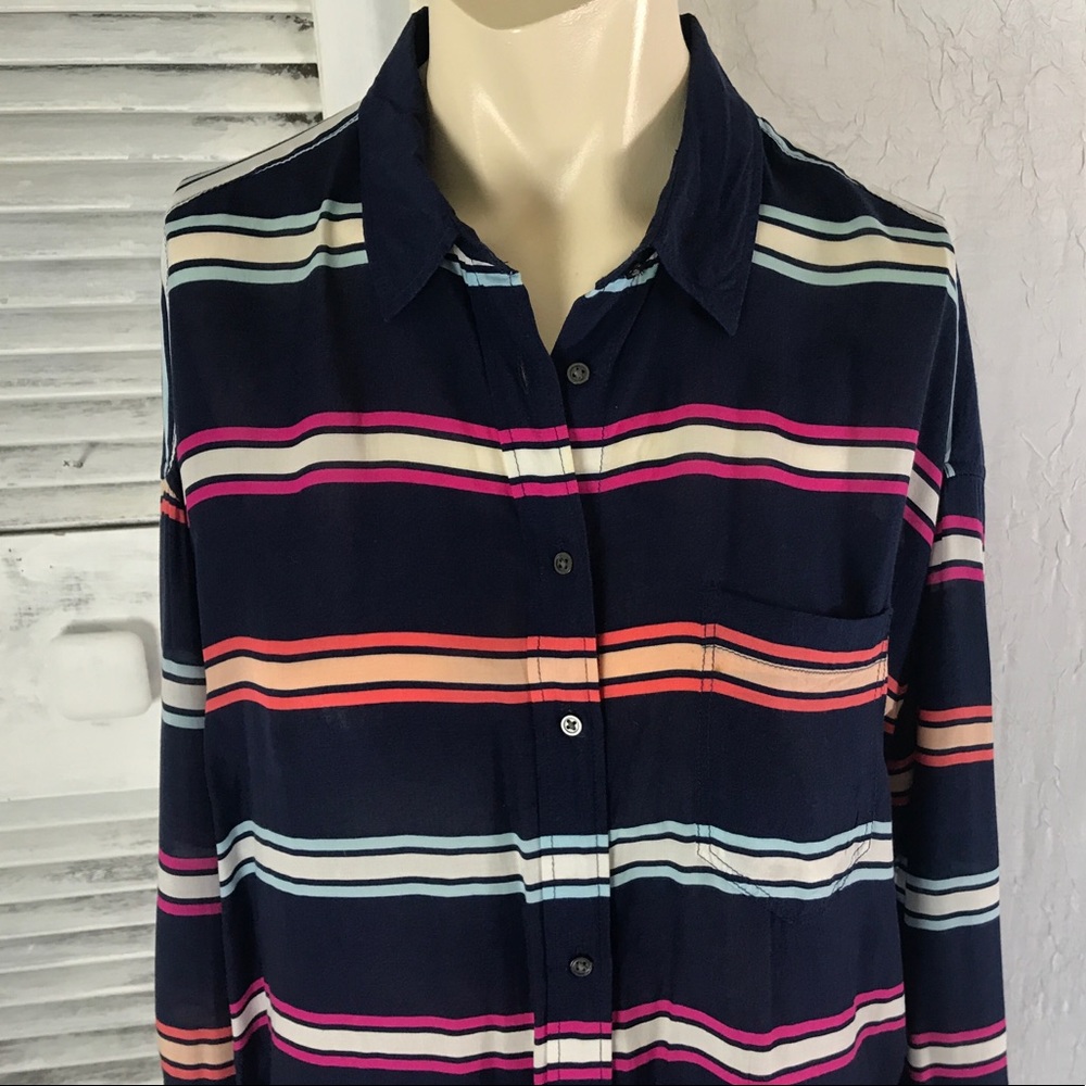 Blue orange striped GAP top - Picture 5 of 6